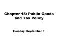 Chapter 15: Public Goods and Tax Policy PowerPoint PPT Presentation