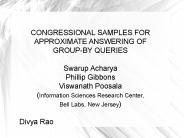 CONGRESSIONAL SAMPLES FOR APPROXIMATE ANSWERING OF