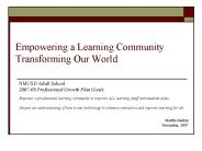 Empowering a Learning Community Transforming Our World