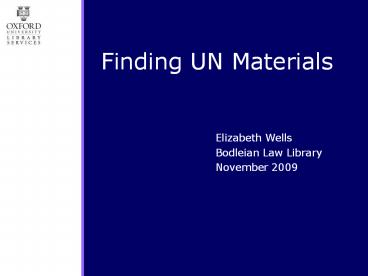 Finding UN Materials