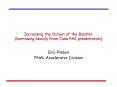 Increasing the Output of the Booster borrowing heavily from June PAC presentation PowerPoint PPT Presentation
