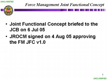 Force Management Joint Functional Concept