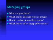 Managing groups