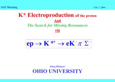 K Electroproduction off the proton