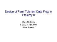 Design of Fault Tolerant Data Flow in Ptolemy II