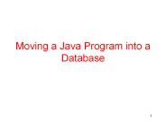 Moving a Java Program into a Database