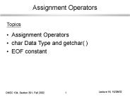 Assignment Operators