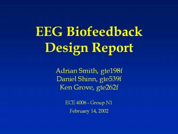 EEG Biofeedback Design Report