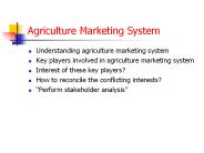 Agriculture Marketing System