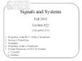 Signals and Systems PowerPoint PPT Presentation