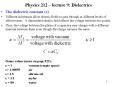Physics 212 lecture 9: Dielectrics PowerPoint PPT Presentation
