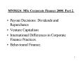MN50324: MSc Corporate Finance 2008: Part 2' PowerPoint PPT Presentation