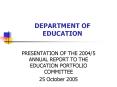 DEPARTMENT OF EDUCATION PowerPoint PPT Presentation