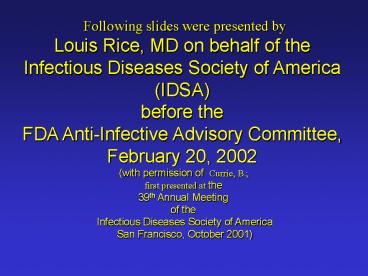 Resistance in NYC Seven Hospital Consortium