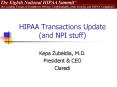 HIPAA Transactions Update (and NPI stuff) PowerPoint PPT Presentation
