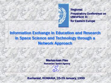 MariusIoan Piso Romanian Space Agency