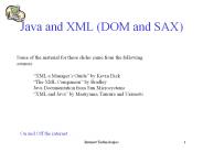 Java and XML (DOM and SAX)
