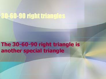 30-60-90 right triangles