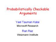 Probabilistically Checkable Arguments