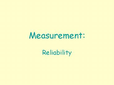 Measurement: