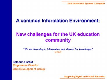 Catherine Grout Programme Director