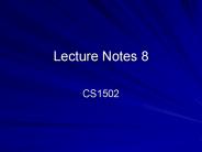 Lecture Notes 8