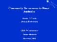 Community Governance in Rural Australia PowerPoint PPT Presentation