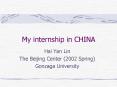 My internship in CHINA PowerPoint PPT Presentation