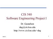 CIS 540 Software Engineering Project I