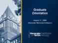 Graduate Orientation PowerPoint PPT Presentation