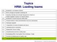 Topics HRM: Leading teams PowerPoint PPT Presentation