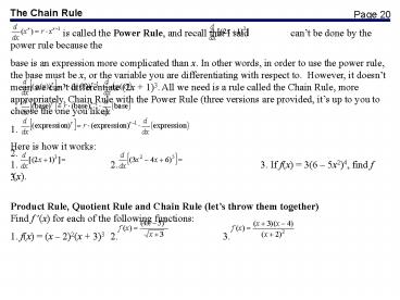 The Chain Rule
