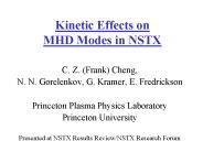 Kinetic Effects on MHD Modes in NSTX