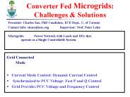 Converter Fed Microgrids: Challenges