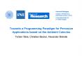 Towards a Programming Paradigm for Pervasive Applications based on the Ambient Calculus PowerPoint PPT Presentation