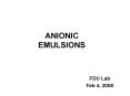 ANIONIC EMULSIONS PowerPoint PPT Presentation