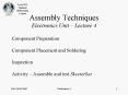 Assembly Techniques Electronics Unit Lecture 4 PowerPoint PPT Presentation