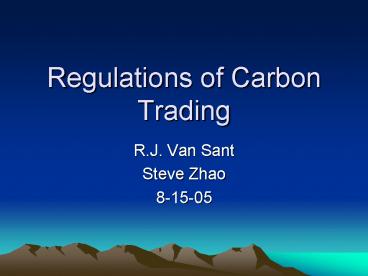 Regulations of Carbon Trading