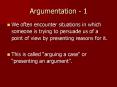 Argumentation 1 PowerPoint PPT Presentation