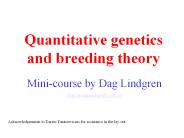 Quantitative genetics and breeding theory