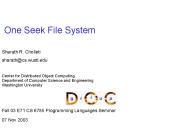 One Seek File System
