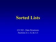 Sorted Lists