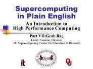 Supercomputing in Plain English