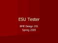 ESU Tester PowerPoint PPT Presentation