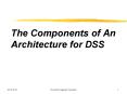 The Components of An Architecture for DSS PowerPoint PPT Presentation