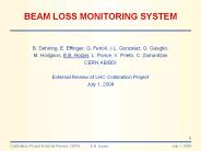 BEAM LOSS MONITORING SYSTEM