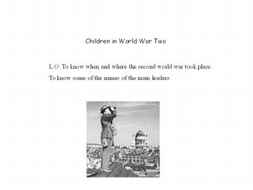 Children in World War Two