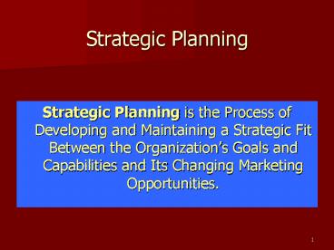 Strategic Planning