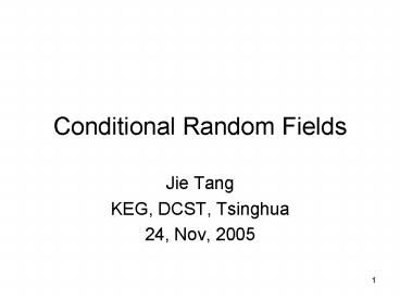 Conditional Random Fields