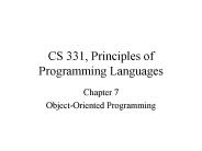 CS 331, Principles of Programming Languages